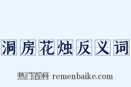 洞房花烛反义词是什么意思的图片